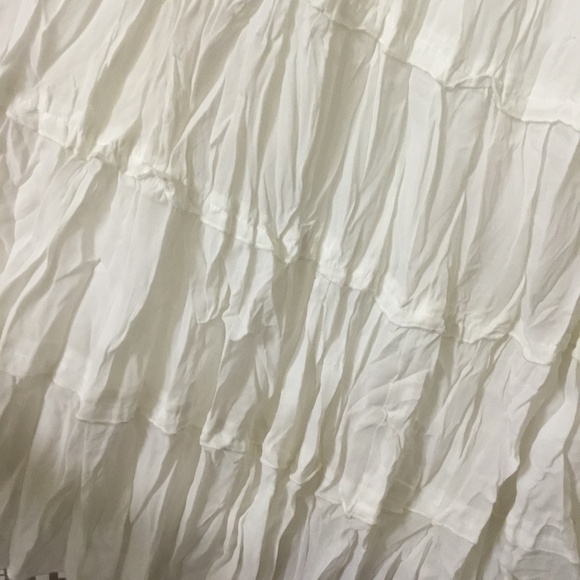 Rene Margo NWT Women’s White Wrinkled Tiered Lined Boho Midi Skirt L (12-14) - Picture 6 of 8